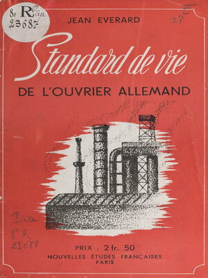 cover image of Standard de vie de l'ouvrier allemand